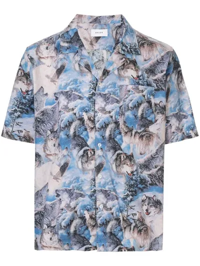 Rhude Wolf-print Cotton Shirt In Multicolour