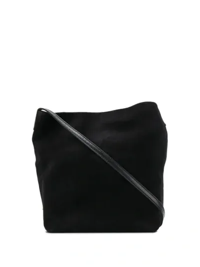 Ann Demeulemeester Button-up Messenger Bag In Black