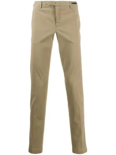 Pt01 Slim Fit Chino Trousers In Neutrals