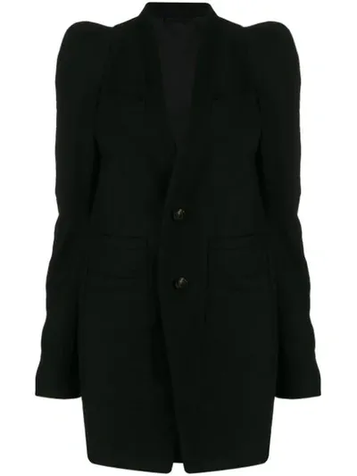 Rick Owens Textured Single-breasted Coat In Black