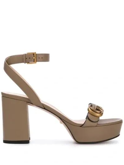 Gucci Gg Platform Sandals In Neutrals