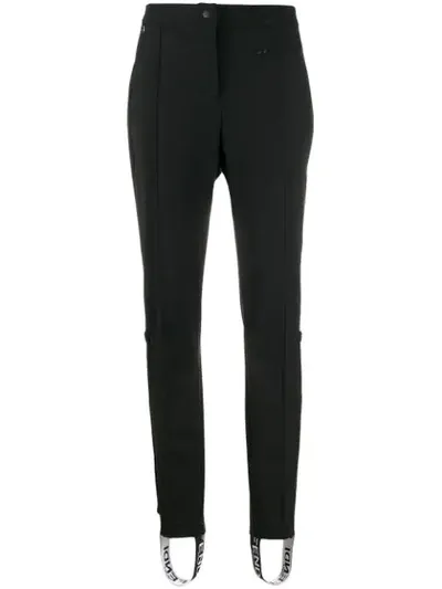 Fendi Elastic Strap Hems Trousers In Black