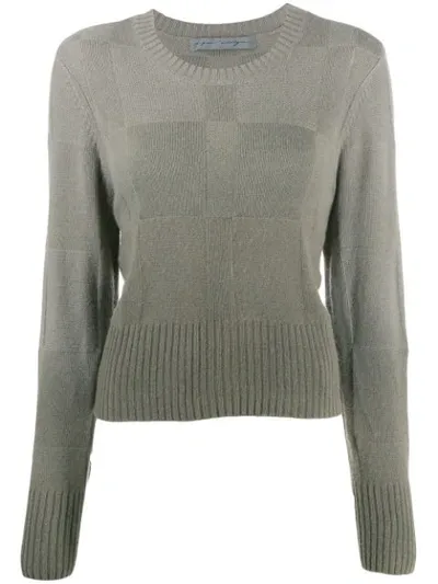 Raquel Allegra Panelled Knit Jumper In Green