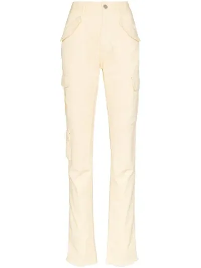 Matthew Adams Dolan Cargo Straight Leg Trousers In Yellow