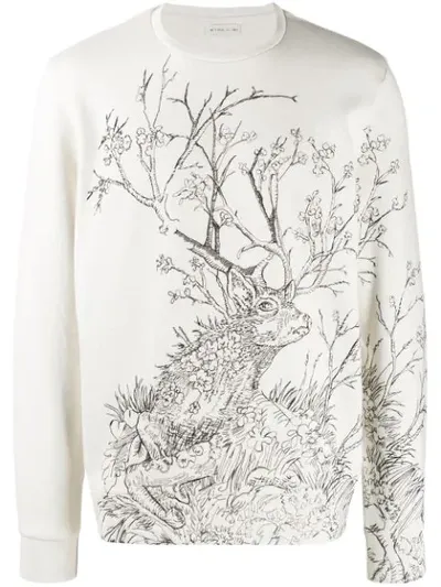 Etro Cervo Knitted Sweater In Neutrals