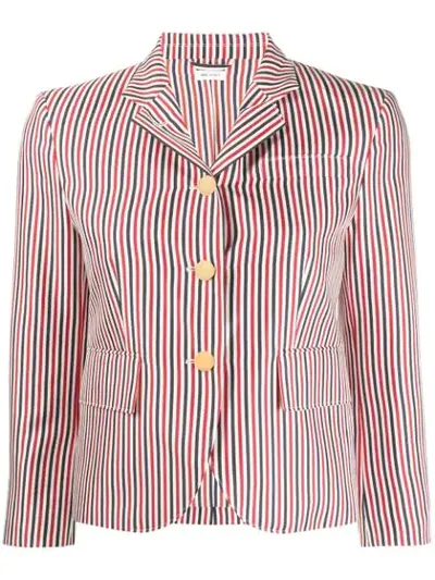 Thom Browne Rwb Print Silk Sport Coat In Red