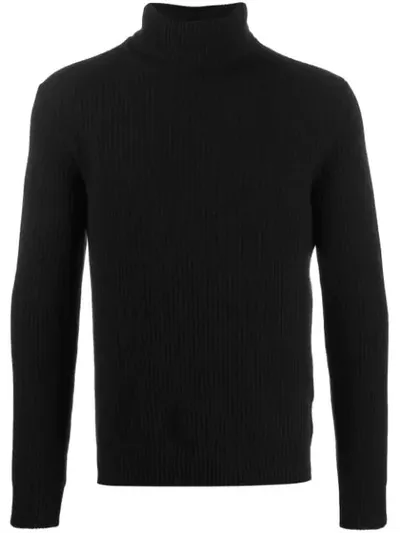 Majestic Roll-neck Knitted Jumper In Blue