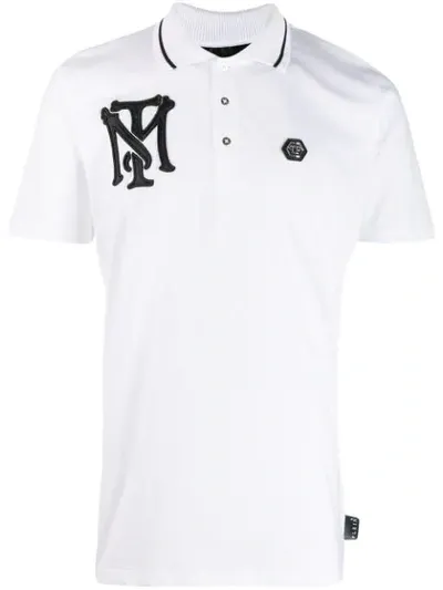 Philipp Plein Logo Short-sleeve Polo Shirt In White