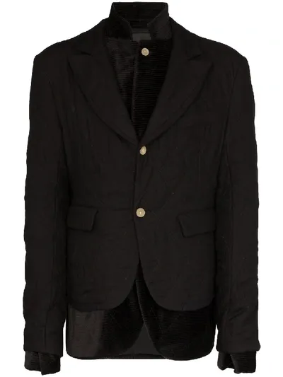 Haider Ackermann Double-layer Quilted Blazer In Black