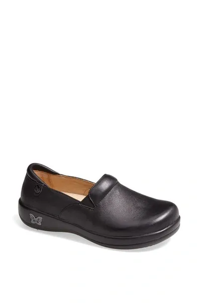 A.w.a.k.e. Alegria Keli Embossed Clog Loafer In Black Nappa