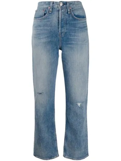 Rag & Bone Maya Ripped High Waist Ankle Straight Leg Jeans In Orian