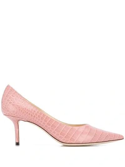 Jimmy Choo Love 65mm Crocodile-effect Pumps In Pink