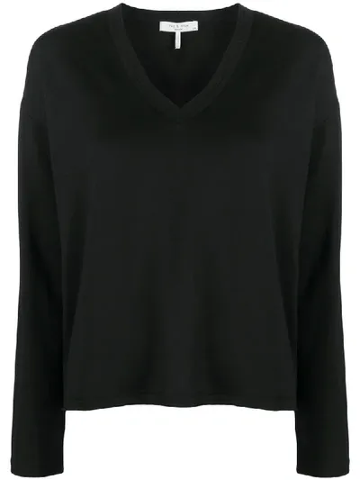 Rag & Bone Surplus V-neck Pullover Sweater In Black