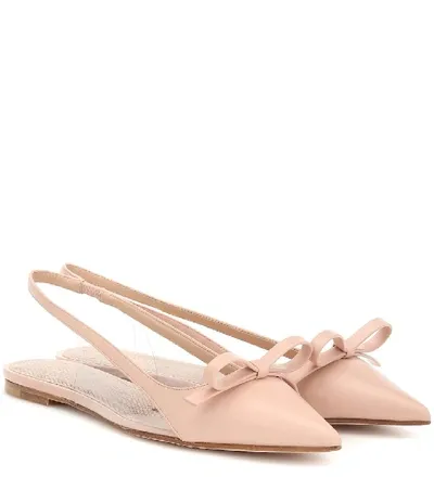 Redv Red (v) Leather Slingback Flats In Pink