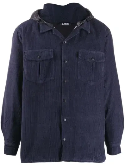 Upww Hooded Corduroy Jacket In Blue