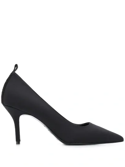 Karl Lagerfeld X Carine Roitfeld Satin Pumps In Black