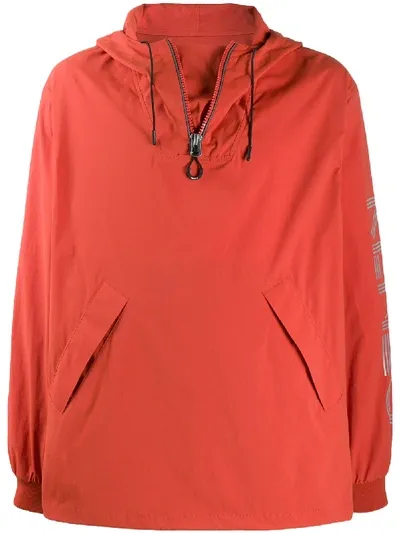 Kenzo Nylon Logo Jacket In Orange