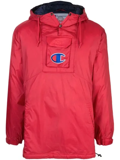 Supreme X Champion Pullover Parka In Red