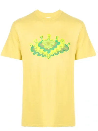 Supreme Cloud Print T-shirt In Yellow