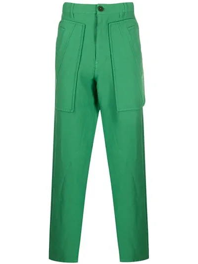 Comme Des Garçons Shirt Wide-leg Cargo Trousers In Green