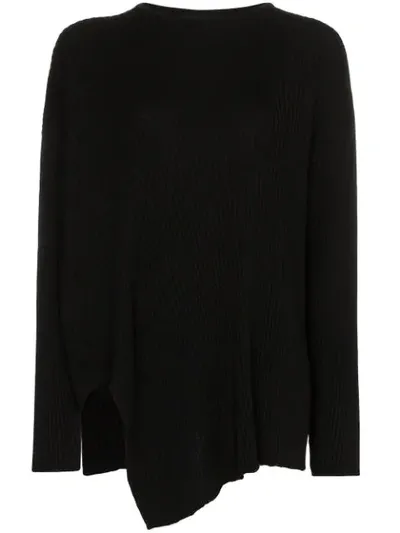 Marques' Almeida Asymmetric Ribbed Knit Jumper In Black