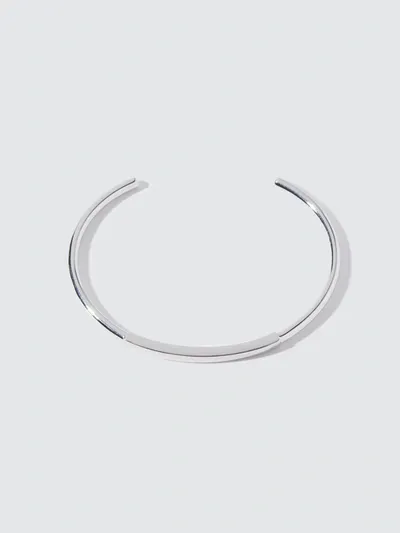 Miansai Rhodium Plated Sterling Silver Id Cuff