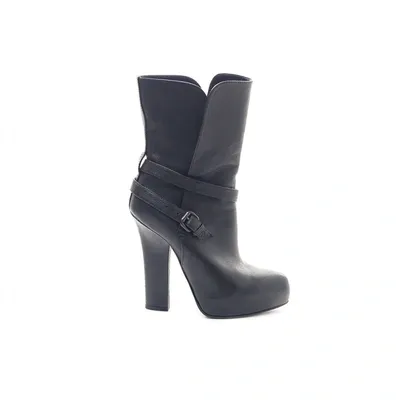 Pre-owned Bottega Veneta Leather Ankle Boots In Black