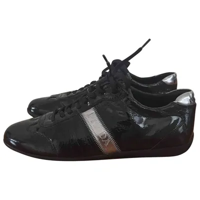 Pre-owned Prada Patent Leather Trainers In Black