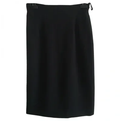 Pre-owned Karl Lagerfeld Wool Mid-length Skirt In Black