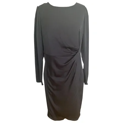 Pre-owned Armani Collezioni Silk Mid-length Dress In Black