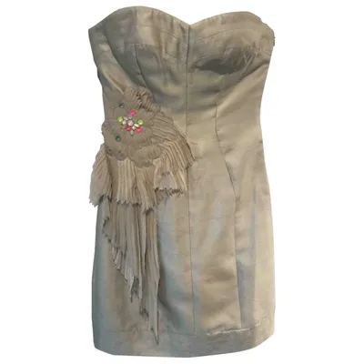 Pre-owned Matthew Williamson Silk Mid-length Dress In Beige