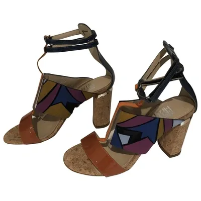 Pre-owned Peter Pilotto Patent Leather Sandals In Multicolour