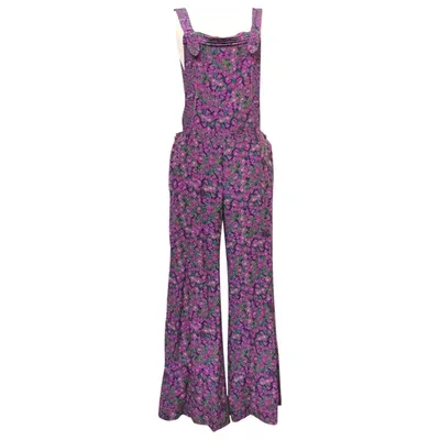 Pre-owned Roberto Cavalli Silk Jumpsuit In Multicolour