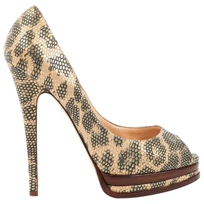 Pre-owned Casadei Leather Heels In Gold