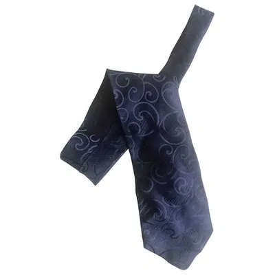 Pre-owned Giorgio Armani Silk Tie In Navy