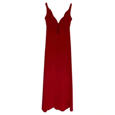 Pre-owned Valentino Silk Maxi Dress In Red