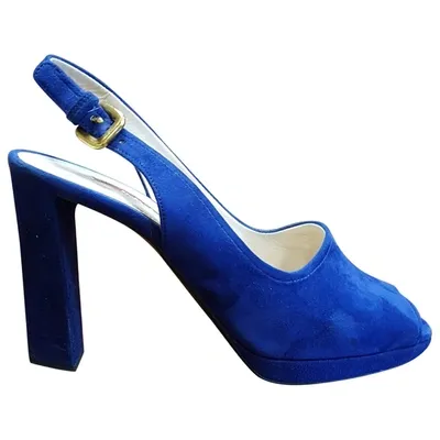 Pre-owned Prada Heels In Blue