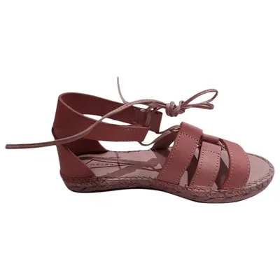 Pre-owned Prism Leather Sandal In Brown