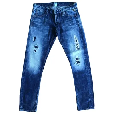 Pre-owned Replay Slim Jeans In Blue