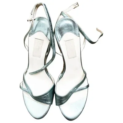 Pre-owned Luisa Beccaria Leather Sandals In Metallic