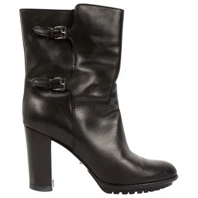 Pre-owned Sergio Rossi Leather Boots In Black