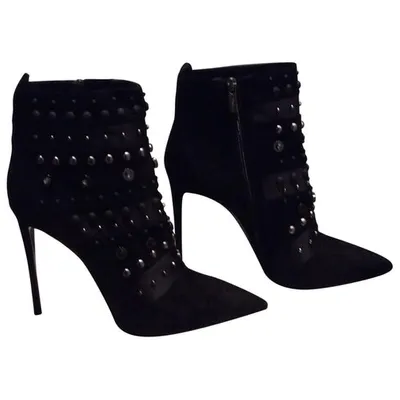 Pre-owned Le Silla Ankle Boots In Black