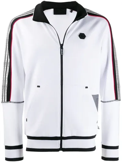 Philipp Plein Striped Active Jacket In White