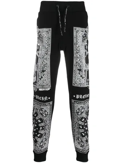 Philipp Plein Paisley Track Pants In Black