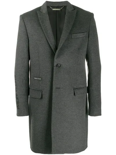 Philipp Plein 20th Anniversary Coat In Grey