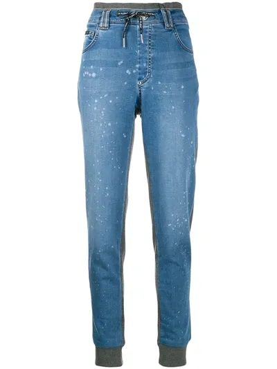 Philipp Plein Denim Track Pants In Blue