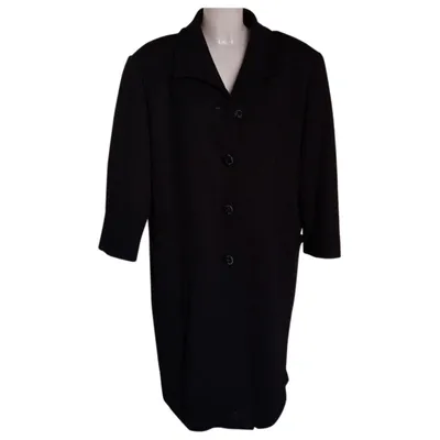 Pre-owned Giorgio Armani Wool Coat In Black