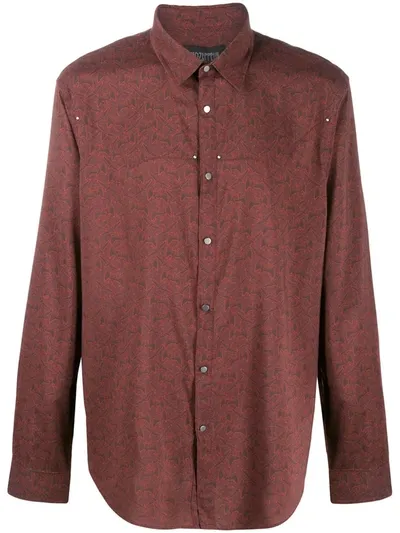 John Varvatos Graphic Print Long-sleeve Shirt In Red