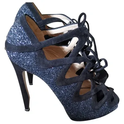 Pre-owned Nicholas Kirkwood Glitter Sandal In Navy