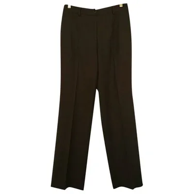 Pre-owned Max Mara Wool Trousers In Brown